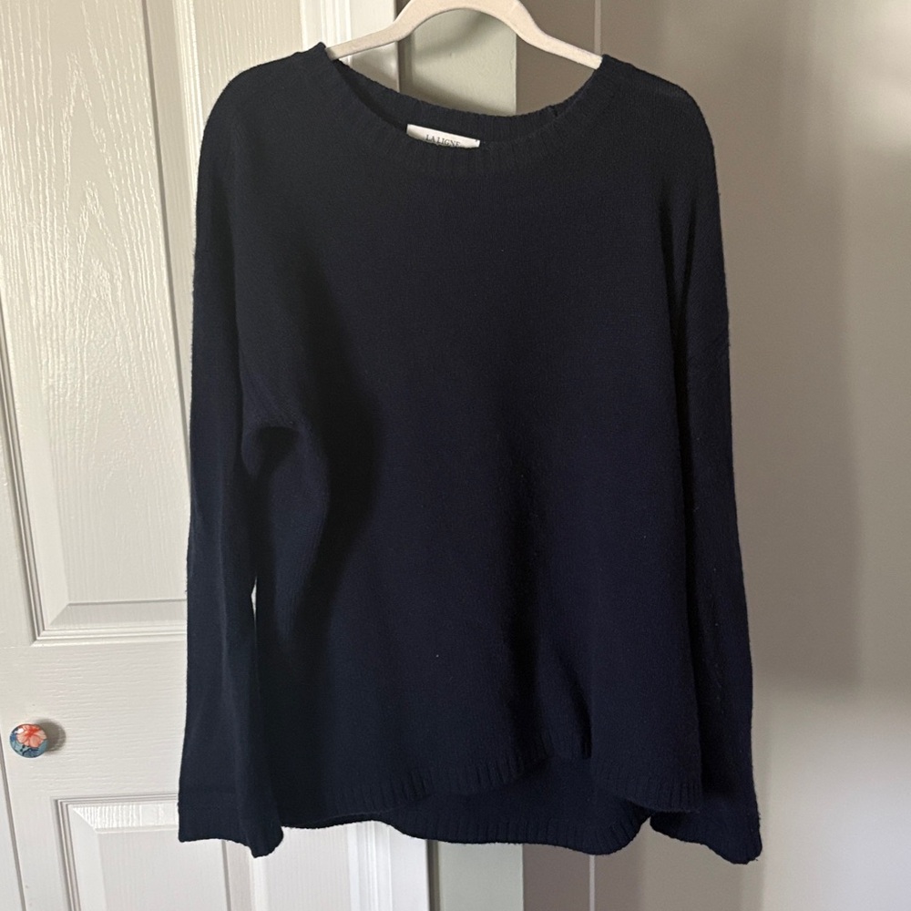 La Ligne Navy Crew Neck Cashmere Sweater